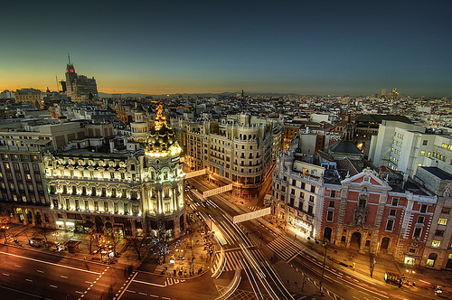 Madrid's city lights, Madrid car rental